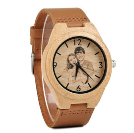 BOBO BIRD Custom Picture Family Gifts Bamboo Couple Watch Men Ladies Quartz Wristwatch logo for Women Engrave Logo