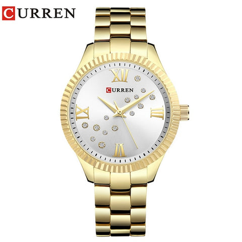 CURREN New Fashion Watch Women's Rhinestone Quartz Wristwatch Ladies Dress Female Clock relogio feminino Rose Gold reloj mujer