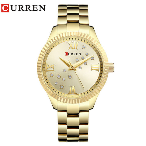 CURREN New Fashion Watch Women's Rhinestone Quartz Wristwatch Ladies Dress Female Clock relogio feminino Rose Gold reloj mujer