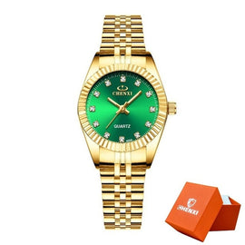 CHENXI Men Fashion Watch Women Quartz Watches Luxury Golden Stainless Steel  Wristwatch Lovers Dress Clock in Box Gift