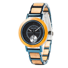 BOBO BIRD Lover's Watches Luxury Wooden Watch Couple Stylish and Quality Wristwatch Special Color Combination Design K-R12