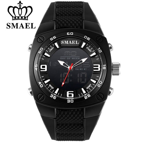 SMAEL Male Analog Quartz Digital Watch Automatic Date Fashion Watches Men Waterproof LED Sport Military-Watch Shock Clock Men's