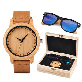 relogio masculino BOBO BORD Bamboo Men Watch Wooden Sunglasses Suit Present Box Gift Set Women Watches Accept LOGO Drop Shiping