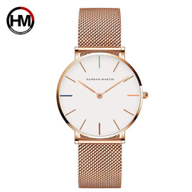 relogio feminino Luxury Brand Watch Women's Quartz Watches Rose Gold Steel Mesh Ladies Wrist Watches 36mm Waterproof Clock xfcs