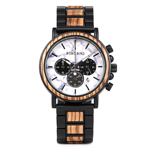 relogio masculino BOBO BIRD Watch Men Luxury Stylish Wood Watches Timepieces Chronograph Military Quartz Men's Gift