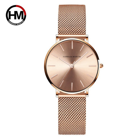 Women Watches Fashion Casual Japan Quartz Movement Waterproof Top Luxury Brand Stainless Steel Mesh Strap Ladies Wristwatches