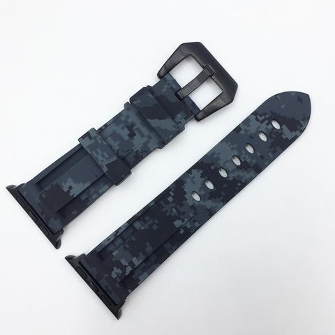 Rubber Silicone Camouflage Watchband for Apple Watch Band 42mm 44mm Sport Strap 38mm 40mm iWatch Bands Bracelet Series 5 4 3 2 1