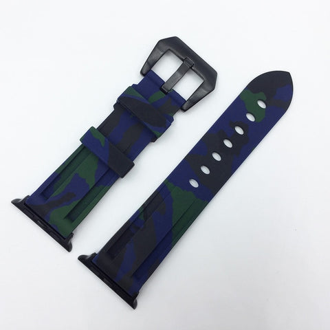 Rubber Silicone Camouflage Watchband for Apple Watch Band 42mm 44mm Sport Strap 38mm 40mm iWatch Bands Bracelet Series 5 4 3 2 1