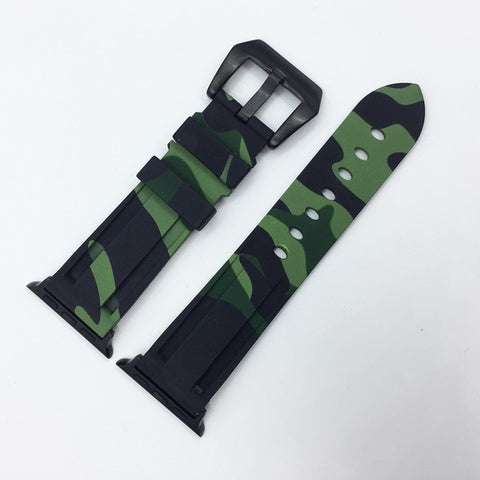 Rubber Silicone Camouflage Watchband for Apple Watch Band 42mm 44mm Sport Strap 38mm 40mm iWatch Bands Bracelet Series 5 4 3 2 1