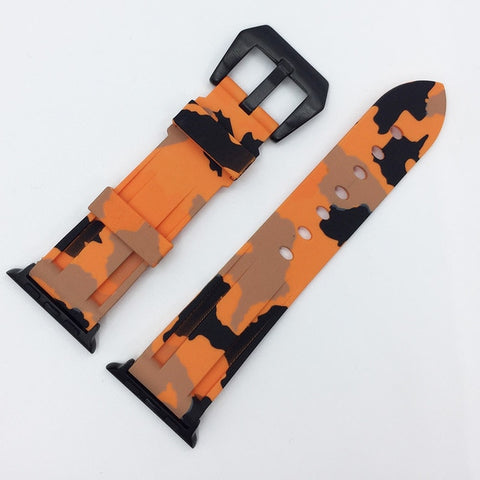 Rubber Silicone Camouflage Watchband for Apple Watch Band 42mm 44mm Sport Strap 38mm 40mm iWatch Bands Bracelet Series 5 4 3 2 1