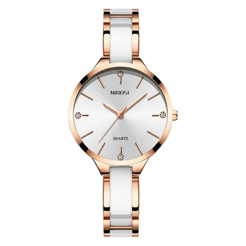 NIBOSI Ceramic Relogio Feminino Brand Luxury Women Waterproof Quartz Watch Ladies Clock Female Dress Creative Women Wrist Watch