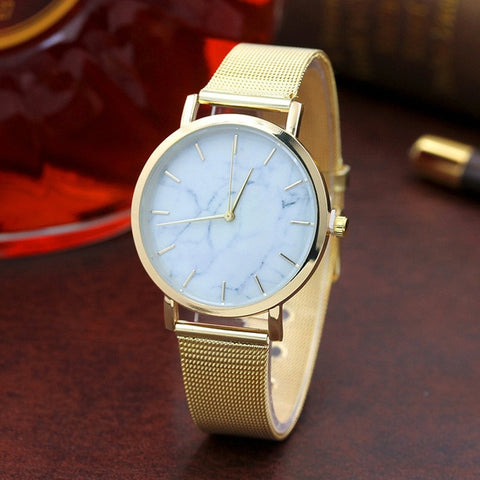 Fashion Watch Women Marble Surface Stainless Steel Band Quartz Movement Wrist Watch Casual relogio feminino femme t1.3c