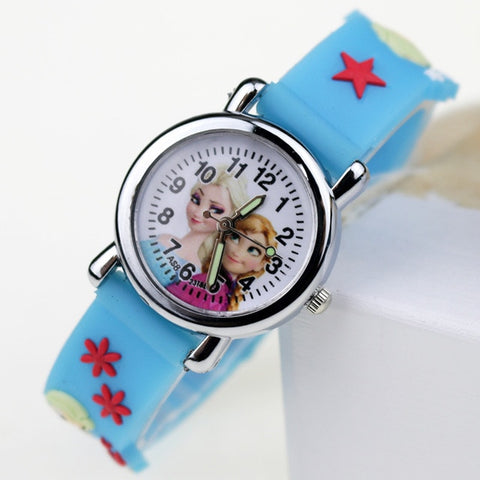 Princess Elsa Children Watches Spiderman Colorful Light Source Boys Watch Girls Kids Party Gift Clock Wrist Relogio Feminino