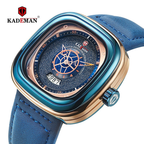 KADEMAN NEW Square Watch Men Luxury Sport Watches 2019 Starry Design Fashion Wristwatches 3TAM Business Casual Relogio Masculino