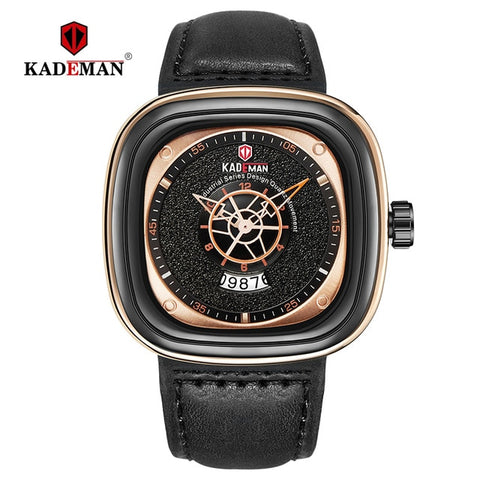 KADEMAN NEW Square Watch Men Luxury Sport Watches 2019 Starry Design Fashion Wristwatches 3TAM Business Casual Relogio Masculino