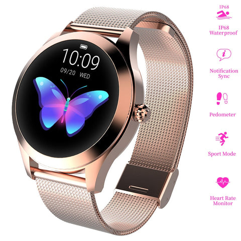 KW10 Smart Watch Women 2019 IP68 Waterproof Sports Fitness Tracker Heart Rate Monitoring Bluetooth Ladies Smart Watches Bracelet