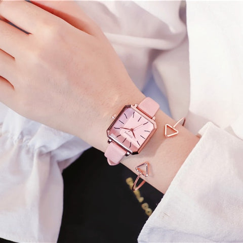 Square dial designer women's fashion retro watches simple stylish ulzzang brand quartz ladies wristwatches relogio feminino