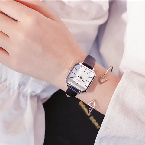 Square dial designer women's fashion retro watches simple stylish ulzzang brand quartz ladies wristwatches relogio feminino