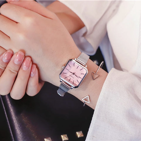 Square dial designer women's fashion retro watches simple stylish ulzzang brand quartz ladies wristwatches relogio feminino