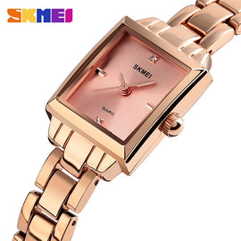 2019 SKMEI Luxury Brands Women Quartz Watches Ladies Watch Metal Strap Female Watch Relogio Feminino Ladies Wristwatches 1407