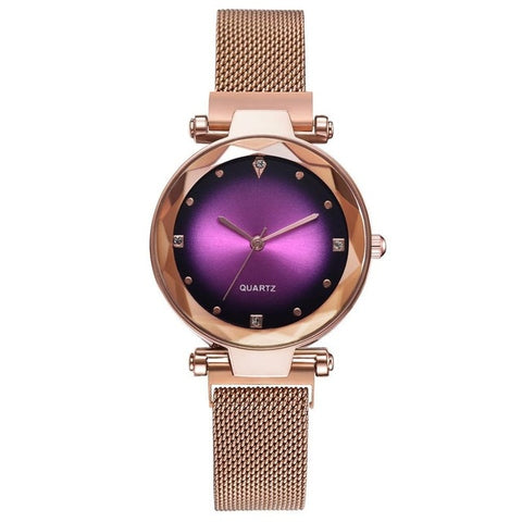 Luxury Rose Gold Women Watches Starry Sky Magnetic Female Wristwatch Waterproof Rhinestone Clock relogio feminino montre femme