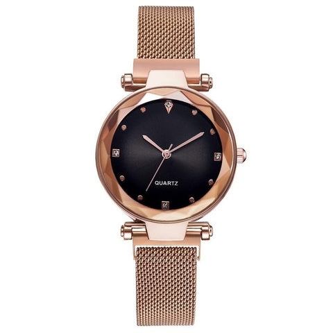 Luxury Rose Gold Women Watches Starry Sky Magnetic Female Wristwatch Waterproof Rhinestone Clock relogio feminino montre femme