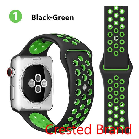 Silicone strap for Apple watch band 44 mm/40mm iWatch band 42mm/38mm Breathable Sport bracelet watchband For Apple watch 5 4 3 2