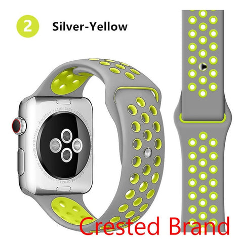 Silicone strap for Apple watch band 44 mm/40mm iWatch band 42mm/38mm Breathable Sport bracelet watchband For Apple watch 5 4 3 2