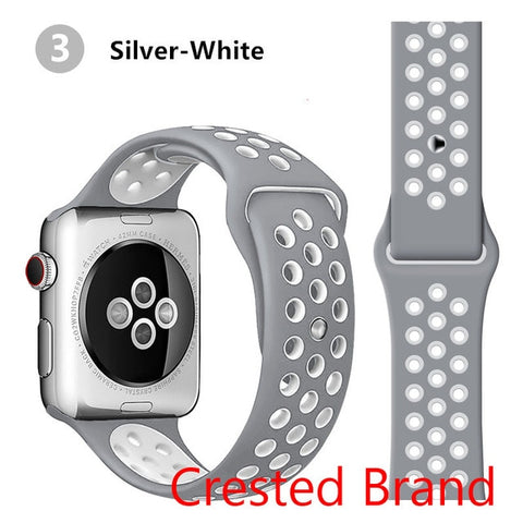 Silicone strap for Apple watch band 44 mm/40mm iWatch band 42mm/38mm Breathable Sport bracelet watchband For Apple watch 5 4 3 2