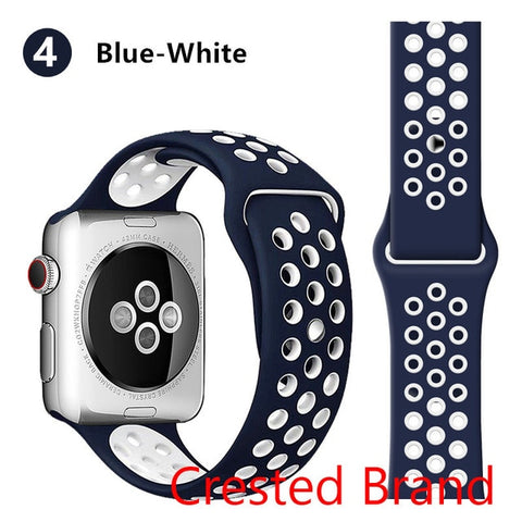 Silicone strap for Apple watch band 44 mm/40mm iWatch band 42mm/38mm Breathable Sport bracelet watchband For Apple watch 5 4 3 2