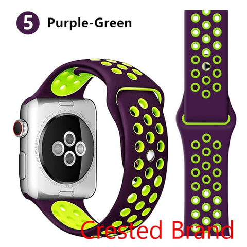 Silicone strap for Apple watch band 44 mm/40mm iWatch band 42mm/38mm Breathable Sport bracelet watchband For Apple watch 5 4 3 2