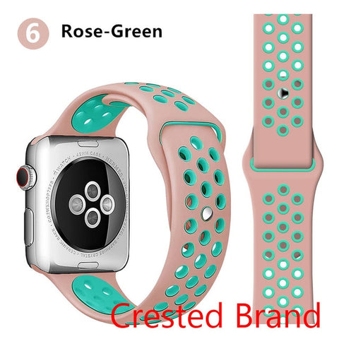 Silicone strap for Apple watch band 44 mm/40mm iWatch band 42mm/38mm Breathable Sport bracelet watchband For Apple watch 5 4 3 2