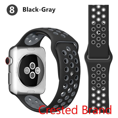 Silicone strap for Apple watch band 44 mm/40mm iWatch band 42mm/38mm Breathable Sport bracelet watchband For Apple watch 5 4 3 2