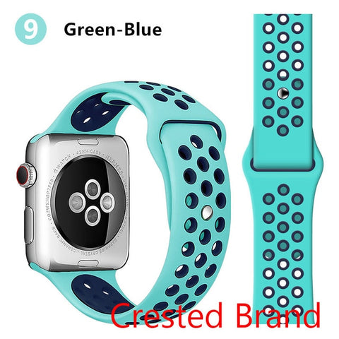 Silicone strap for Apple watch band 44 mm/40mm iWatch band 42mm/38mm Breathable Sport bracelet watchband For Apple watch 5 4 3 2