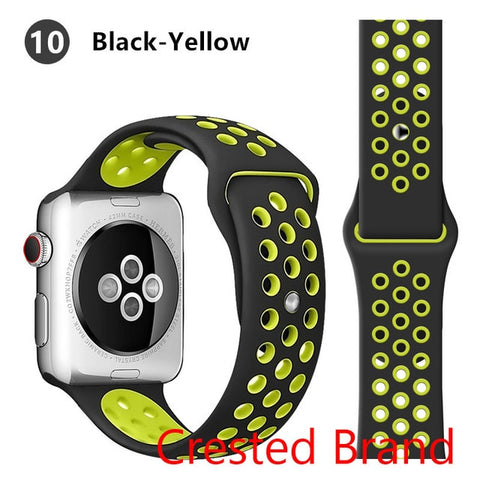 Silicone strap for Apple watch band 44 mm/40mm iWatch band 42mm/38mm Breathable Sport bracelet watchband For Apple watch 5 4 3 2