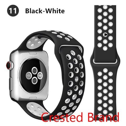 Silicone strap for Apple watch band 44 mm/40mm iWatch band 42mm/38mm Breathable Sport bracelet watchband For Apple watch 5 4 3 2