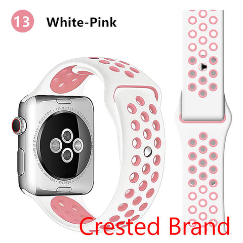 Silicone strap for Apple watch band 44 mm/40mm iWatch band 42mm/38mm Breathable Sport bracelet watchband For Apple watch 5 4 3 2