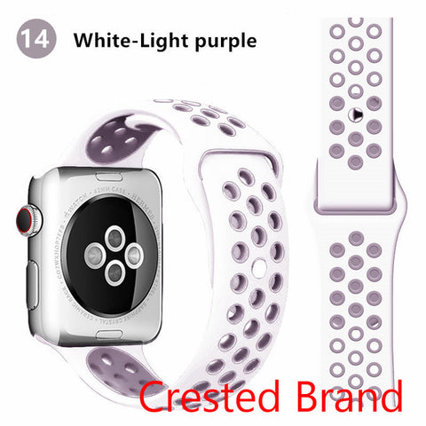 Silicone strap for Apple watch band 44 mm/40mm iWatch band 42mm/38mm Breathable Sport bracelet watchband For Apple watch 5 4 3 2