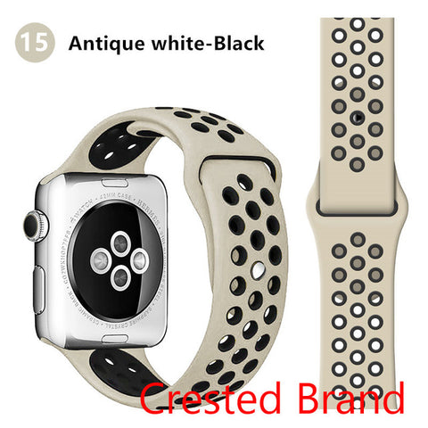 Silicone strap for Apple watch band 44 mm/40mm iWatch band 42mm/38mm Breathable Sport bracelet watchband For Apple watch 5 4 3 2