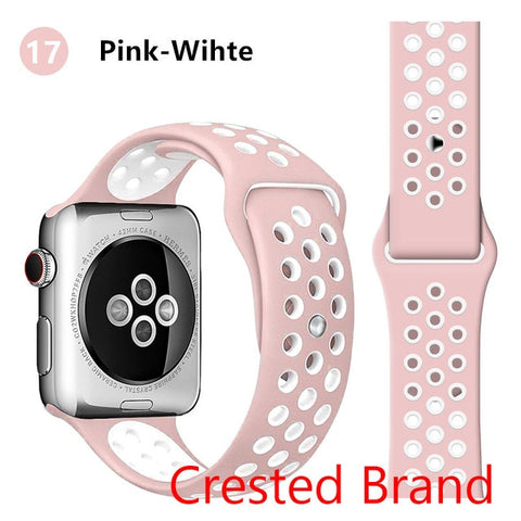 Silicone strap for Apple watch band 44 mm/40mm iWatch band 42mm/38mm Breathable Sport bracelet watchband For Apple watch 5 4 3 2