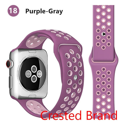 Silicone strap for Apple watch band 44 mm/40mm iWatch band 42mm/38mm Breathable Sport bracelet watchband For Apple watch 5 4 3 2