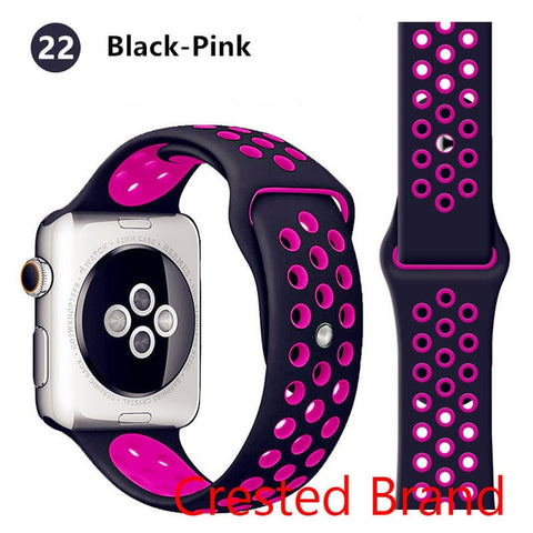 Silicone strap for Apple watch band 44 mm/40mm iWatch band 42mm/38mm Breathable Sport bracelet watchband For Apple watch 5 4 3 2