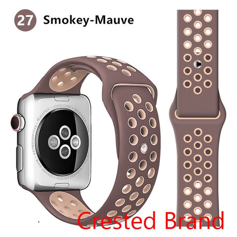 Silicone strap for Apple watch band 44 mm/40mm iWatch band 42mm/38mm Breathable Sport bracelet watchband For Apple watch 5 4 3 2