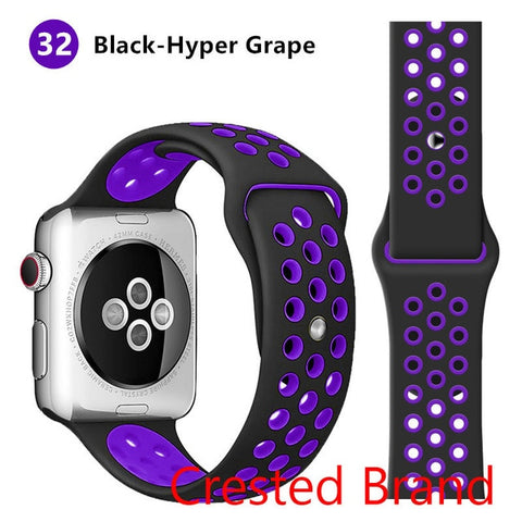 Silicone strap for Apple watch band 44 mm/40mm iWatch band 42mm/38mm Breathable Sport bracelet watchband For Apple watch 5 4 3 2