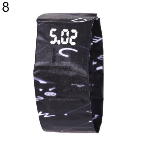 2019 Creative Waterproof Unisex Students LED Light Digital Display Paper Watch Gift