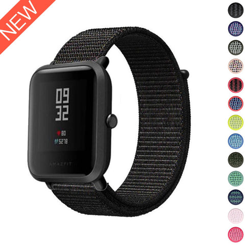 20mm Nylon Loop Band For Amazfit Bip Strap band Replace for Xiaomi Huami Amazfit Band Bracelet Woven Nylon Amazifit Bip Strap